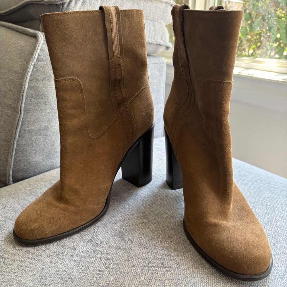 Kate Spade Baise Tobacco Brown Suede Heeled Boots